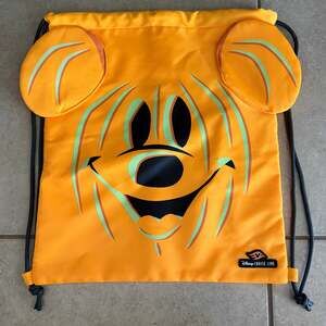Disney Cruise Line Mickey Mouse Halloween Pumpkin Drawstring Cinch Backpack
